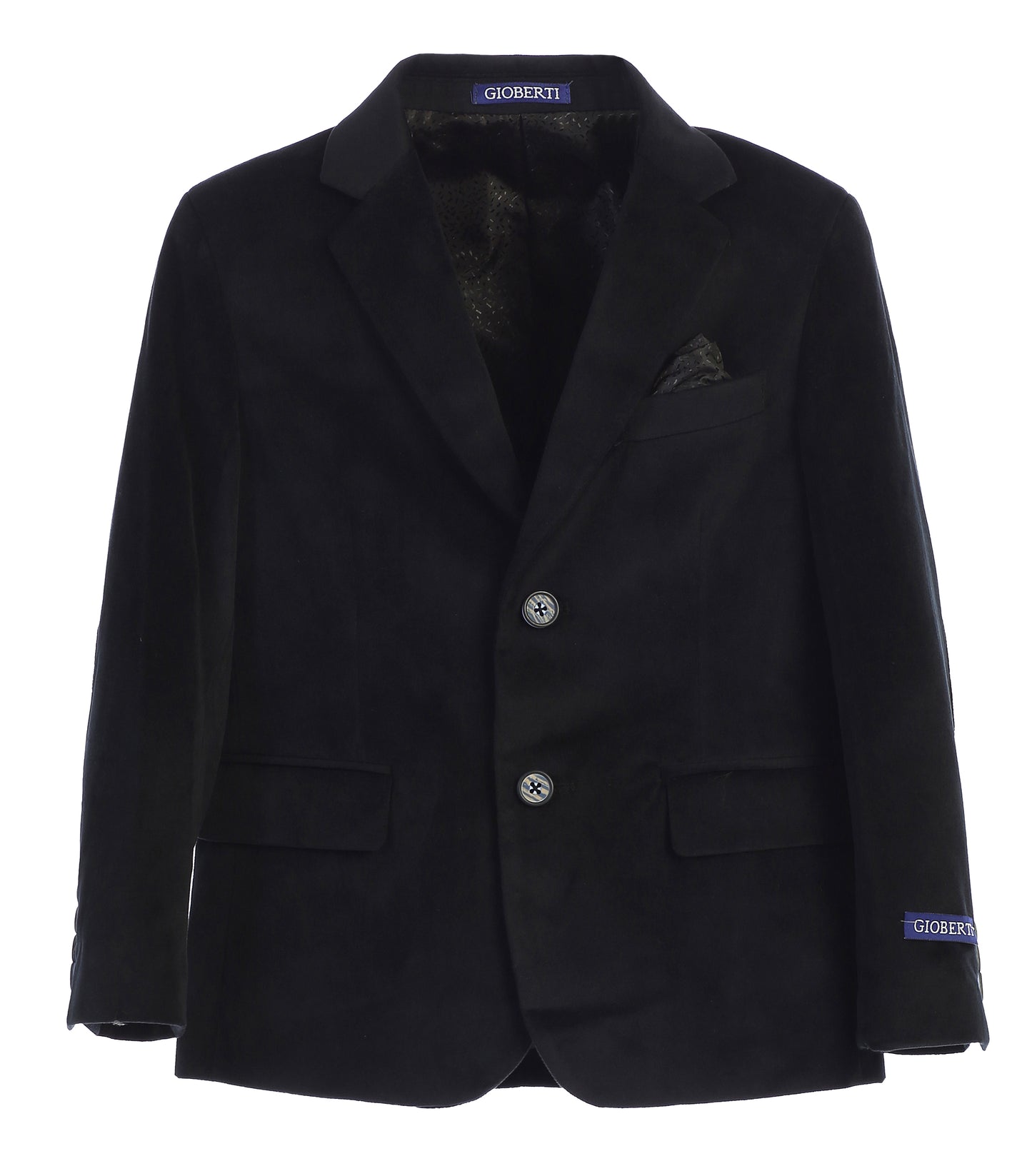 Boy's Formal Velvet Blazer with Designed Buttons