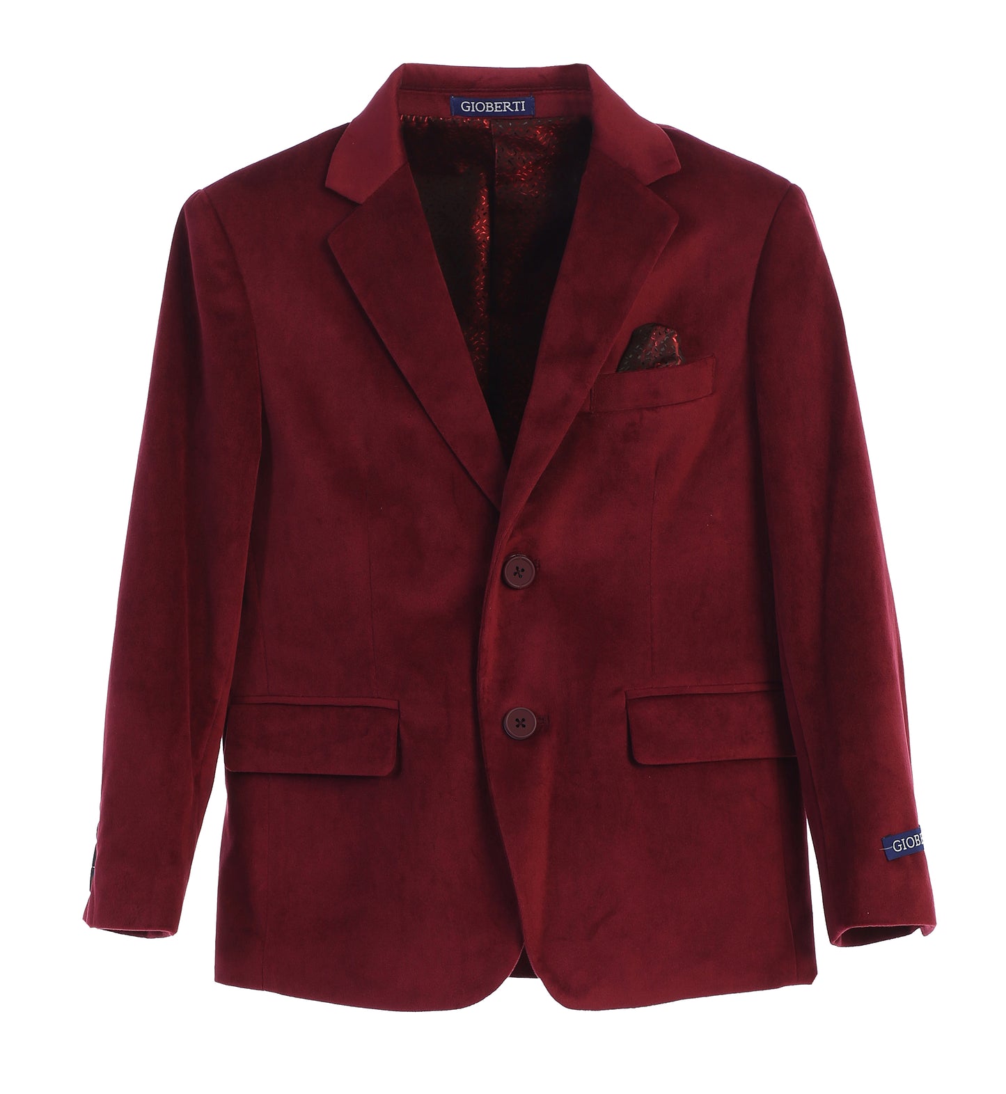 Boy's Formal Velvet Blazer with Uniform Buttons