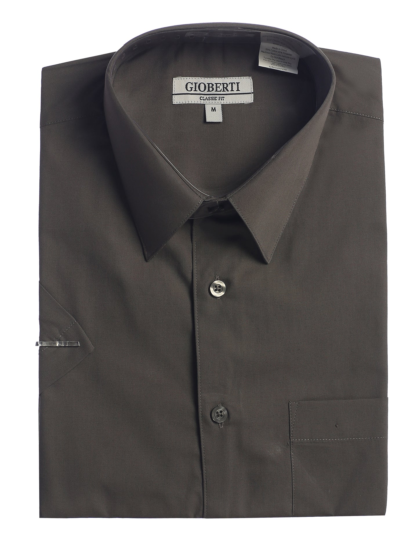 Men's Short Sleeve Solid Dress Shirt