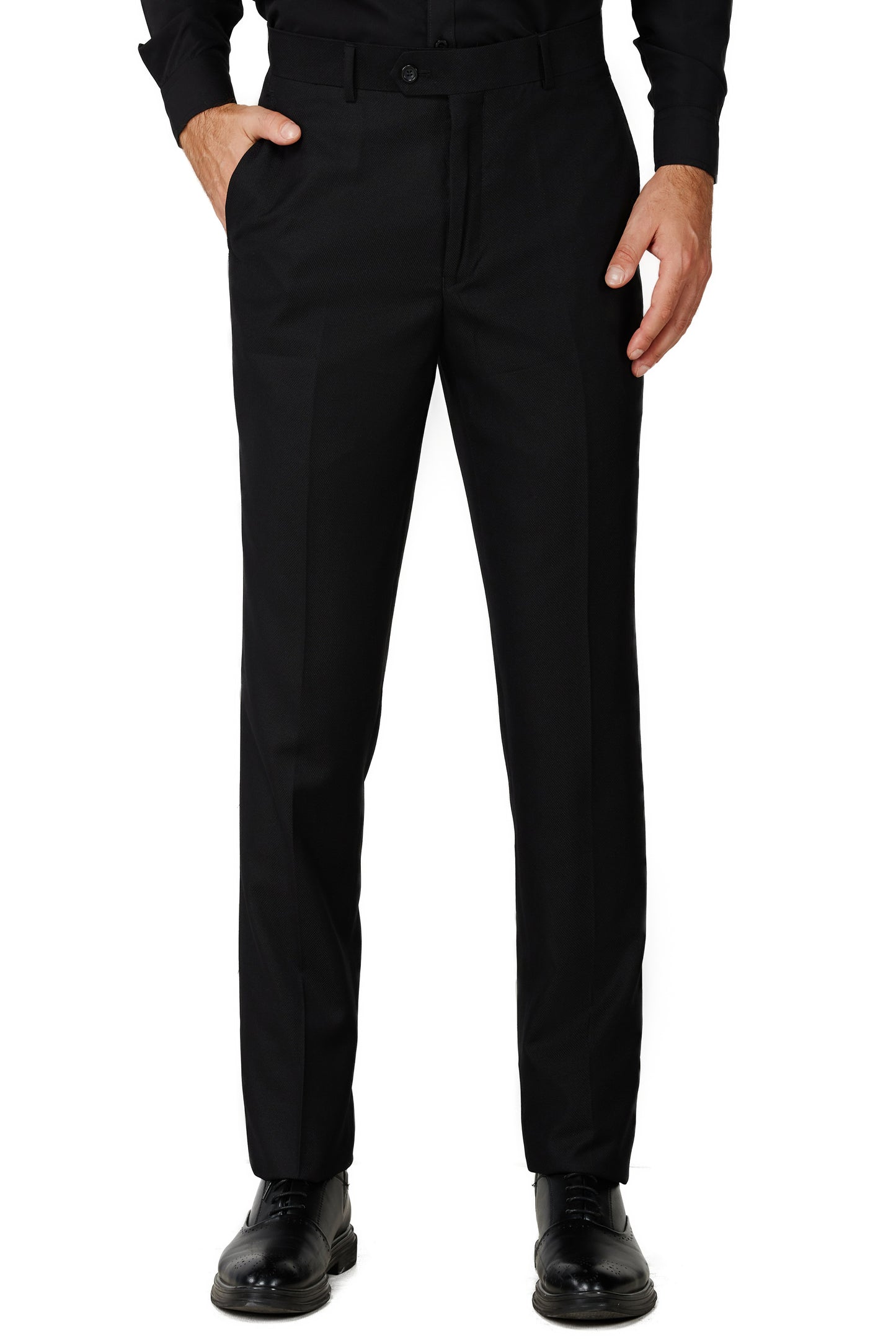 Men's Solid Black Notched Lapel Suit Slim Fit (3 PCS)