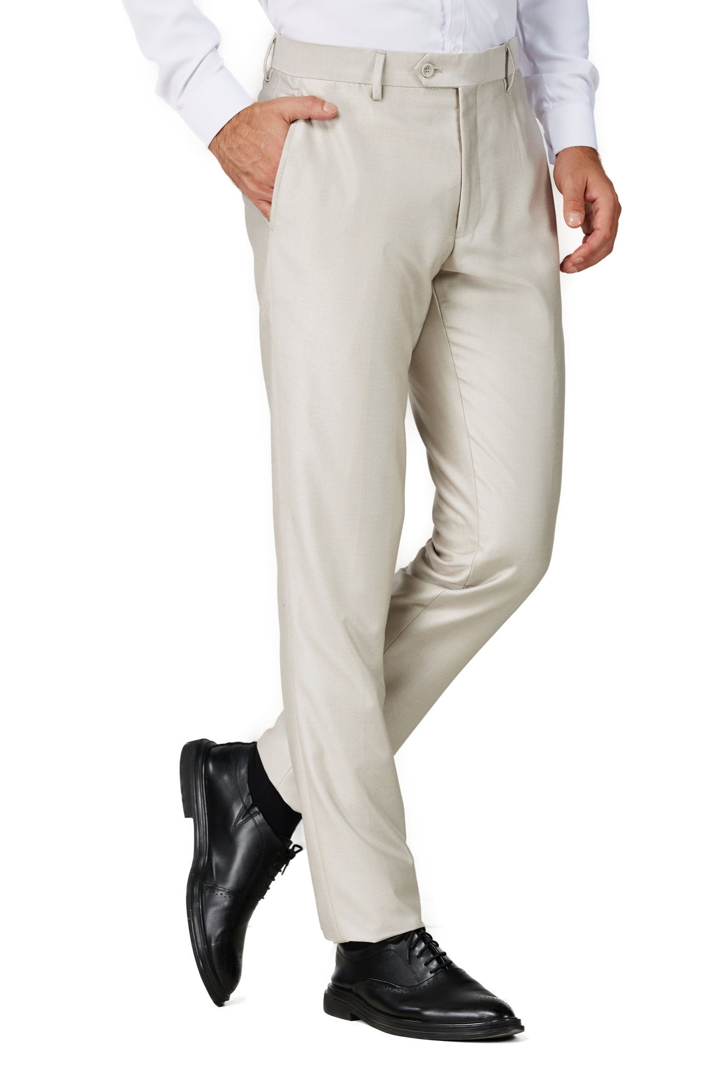 Men's Beige Notched Lapel Suit Slim Fit (3 PCS)