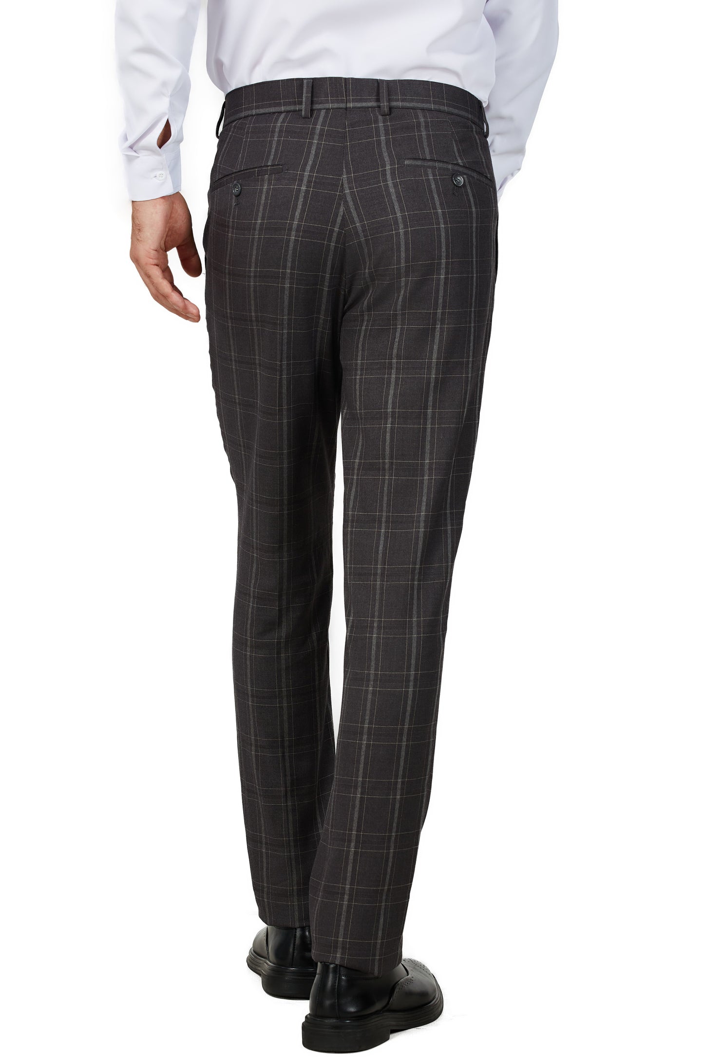 Men's Charcoal Checker Notched Lapel Suit Slim Fit (3 PCS)