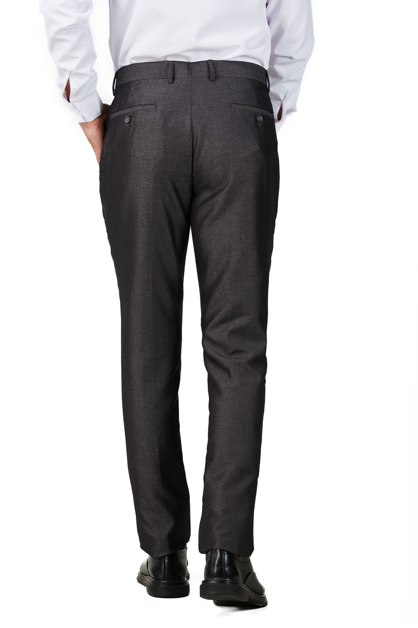 Men's Shiny Charcoal Notched Lapel Suit Slim Fit (3 PCS)