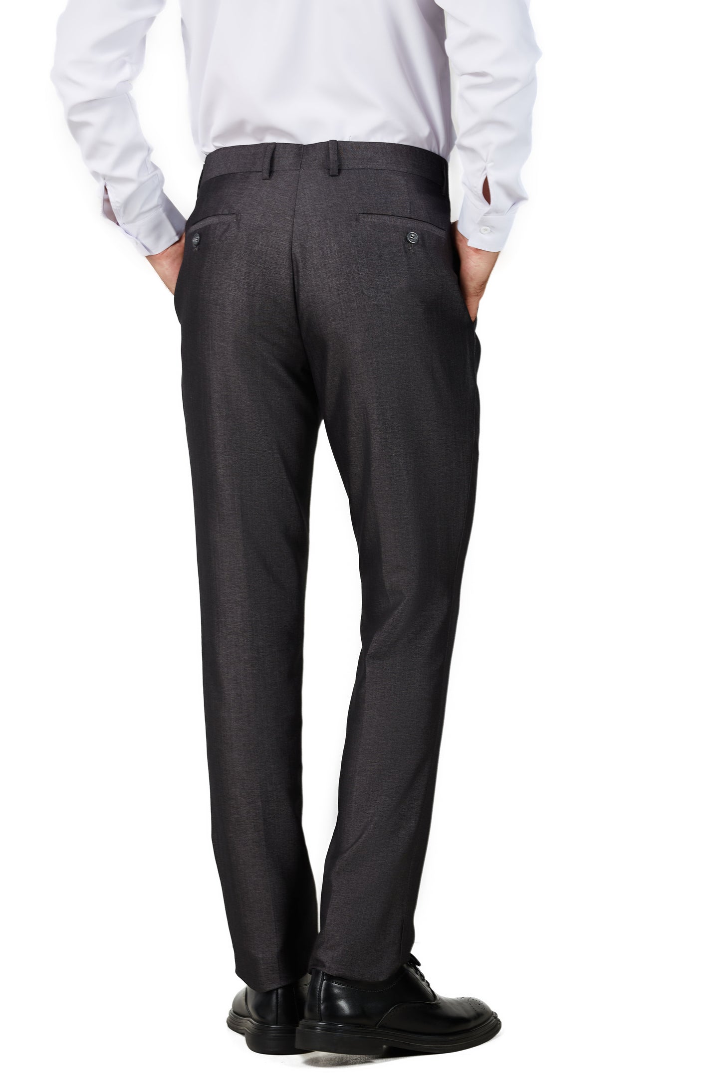 Men's Shiny Charcoal Notched Lapel Suit Slim Fit (3 PCS)