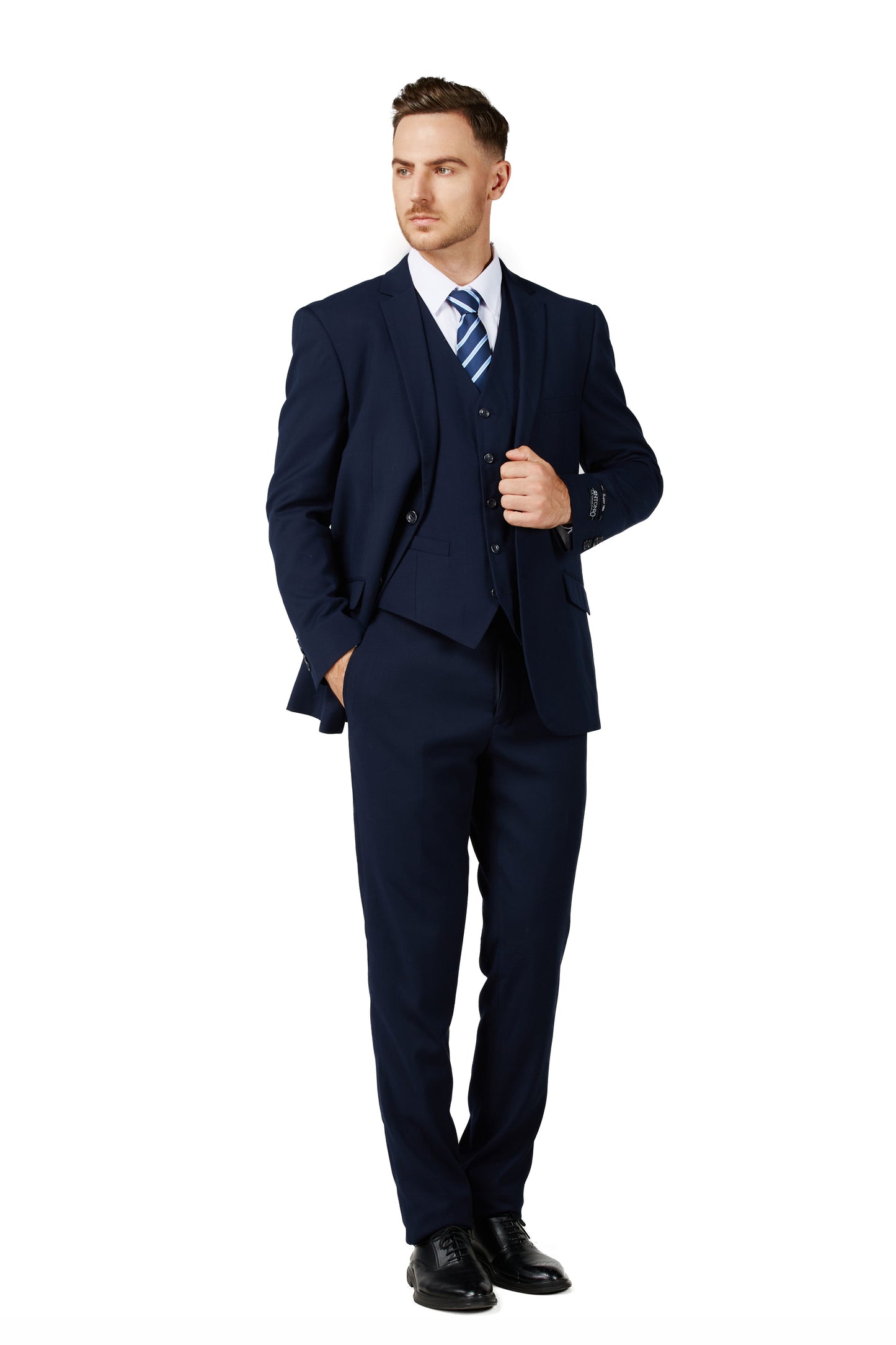 Men's Dark Navy Notched Lapel Suit Slim Fit (3 PCS)