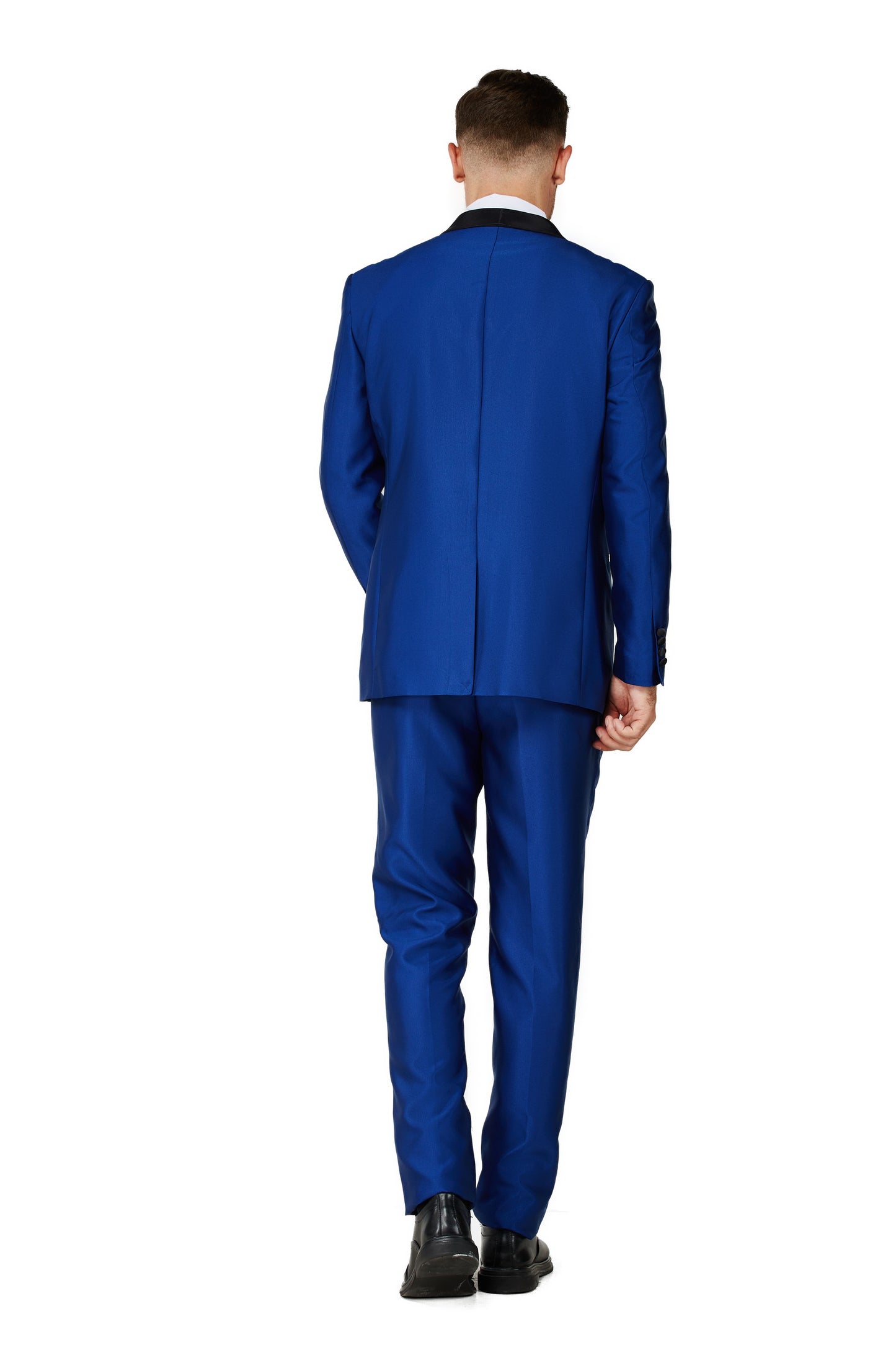 Men's Shiny Blue Shawl Lapel Tuxedo Slim Fit (2 PCS)