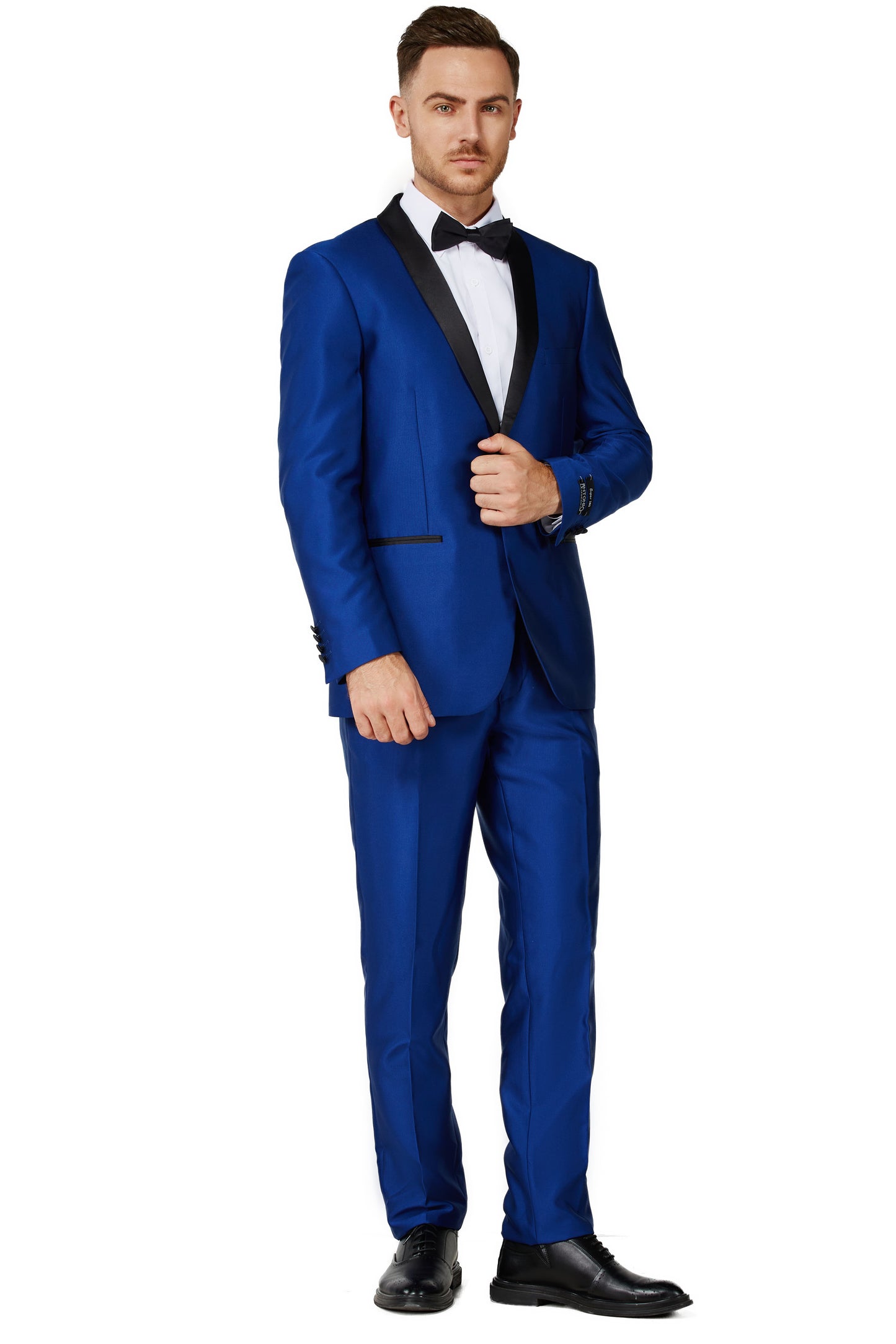 Men's Shiny Blue Shawl Lapel Tuxedo Slim Fit (2 PCS)