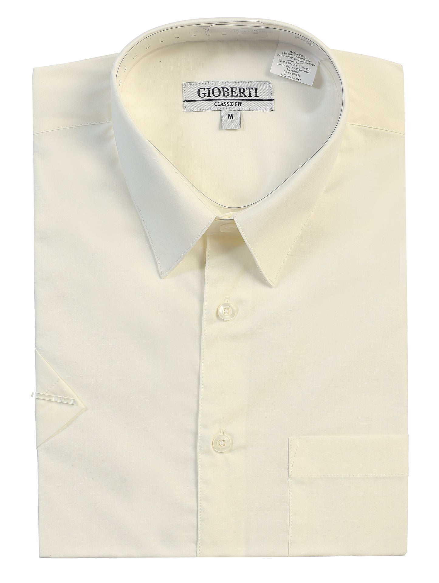 Men's Short Sleeve Solid Dress Shirt