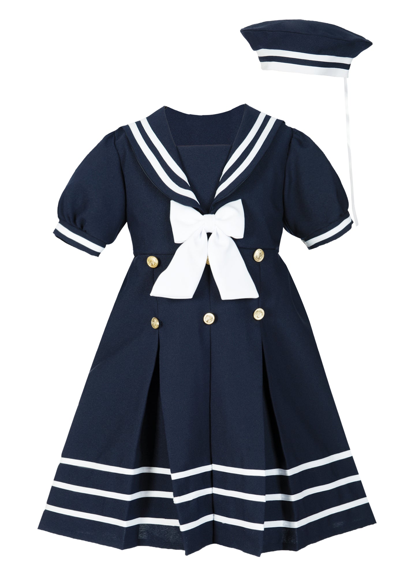 Girls Sailor dress with sailor hat (2 pcs)