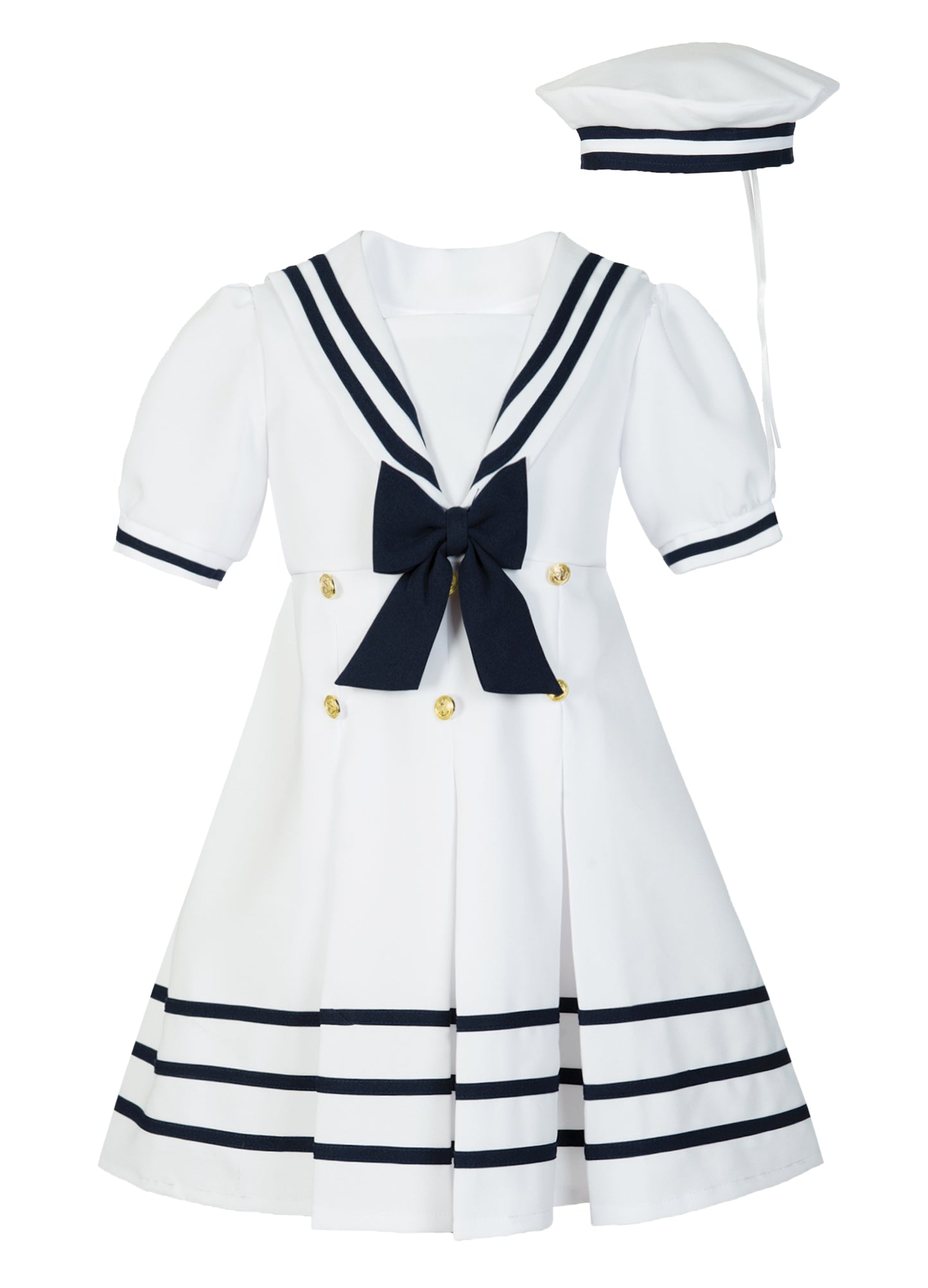 Girls Sailor dress with sailor hat (2 pcs)