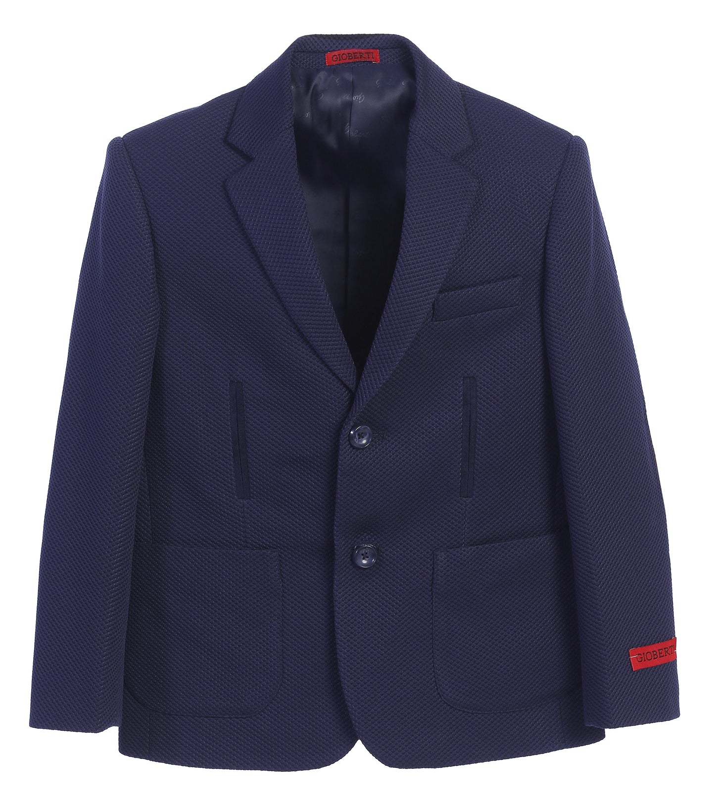 Boy's Lightweight Waffle Weave Textured Blazer Jacket