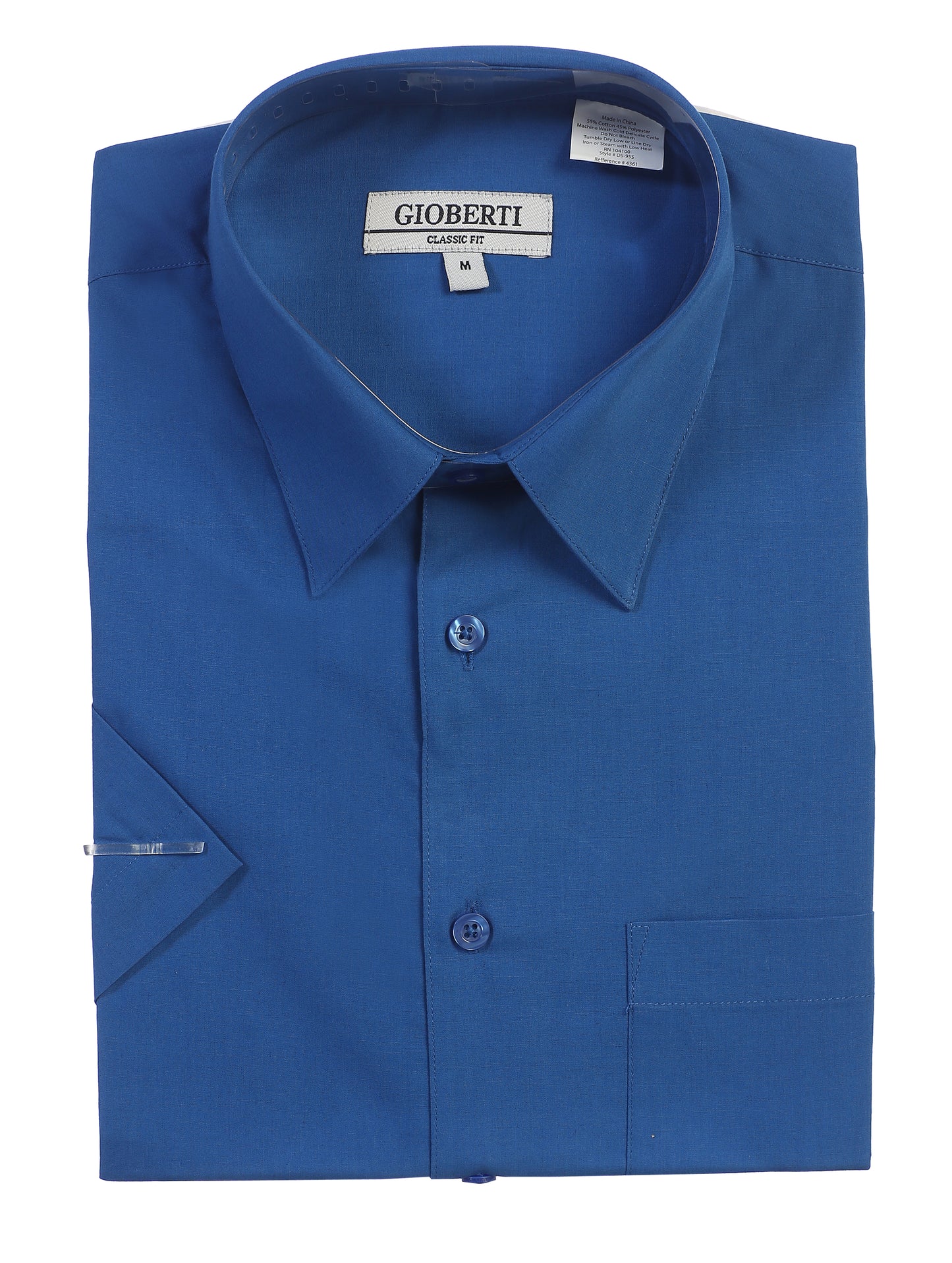 Men's Short Sleeve Solid Dress Shirt