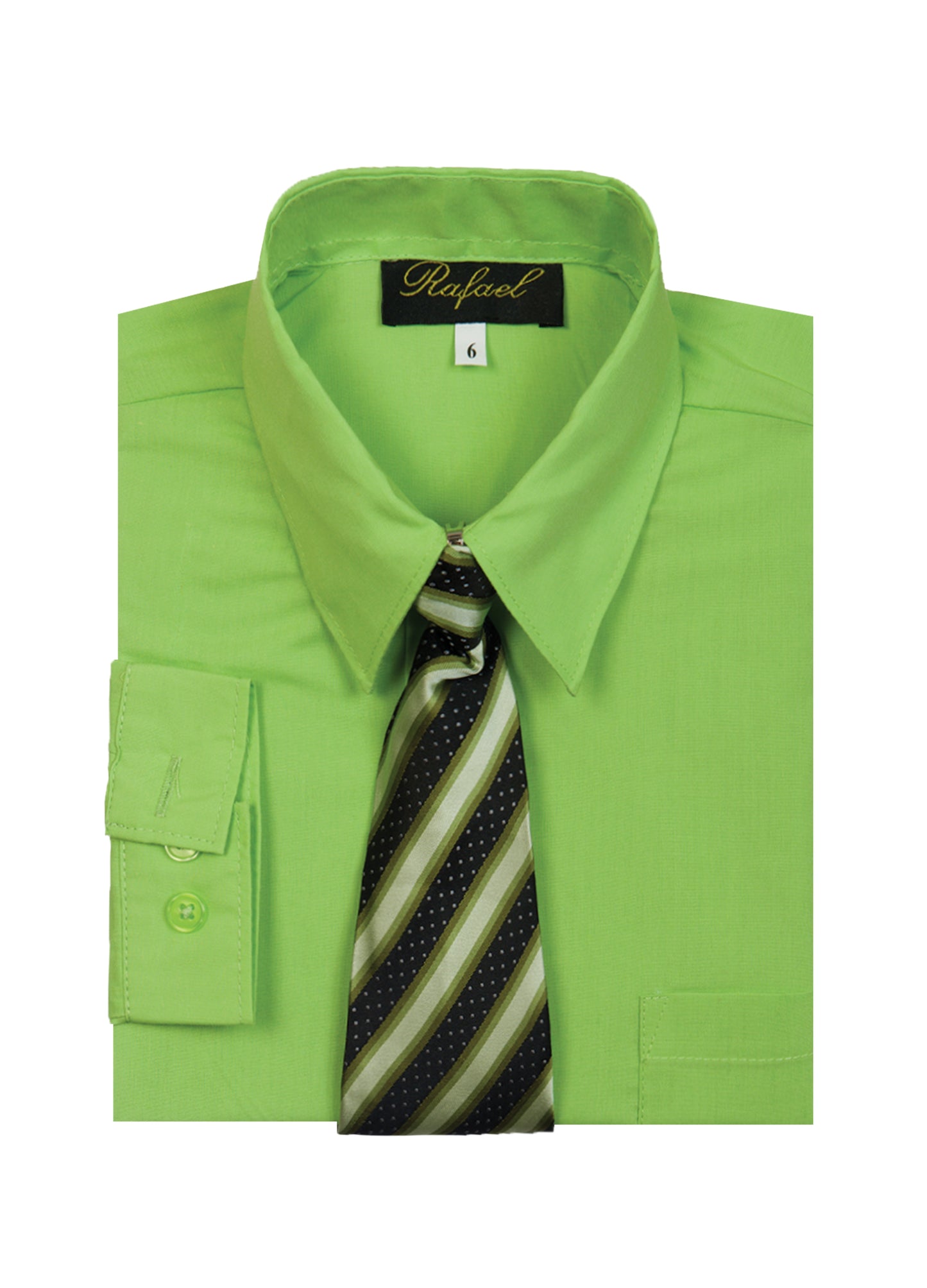 Boys formal dress shirt with striped tie