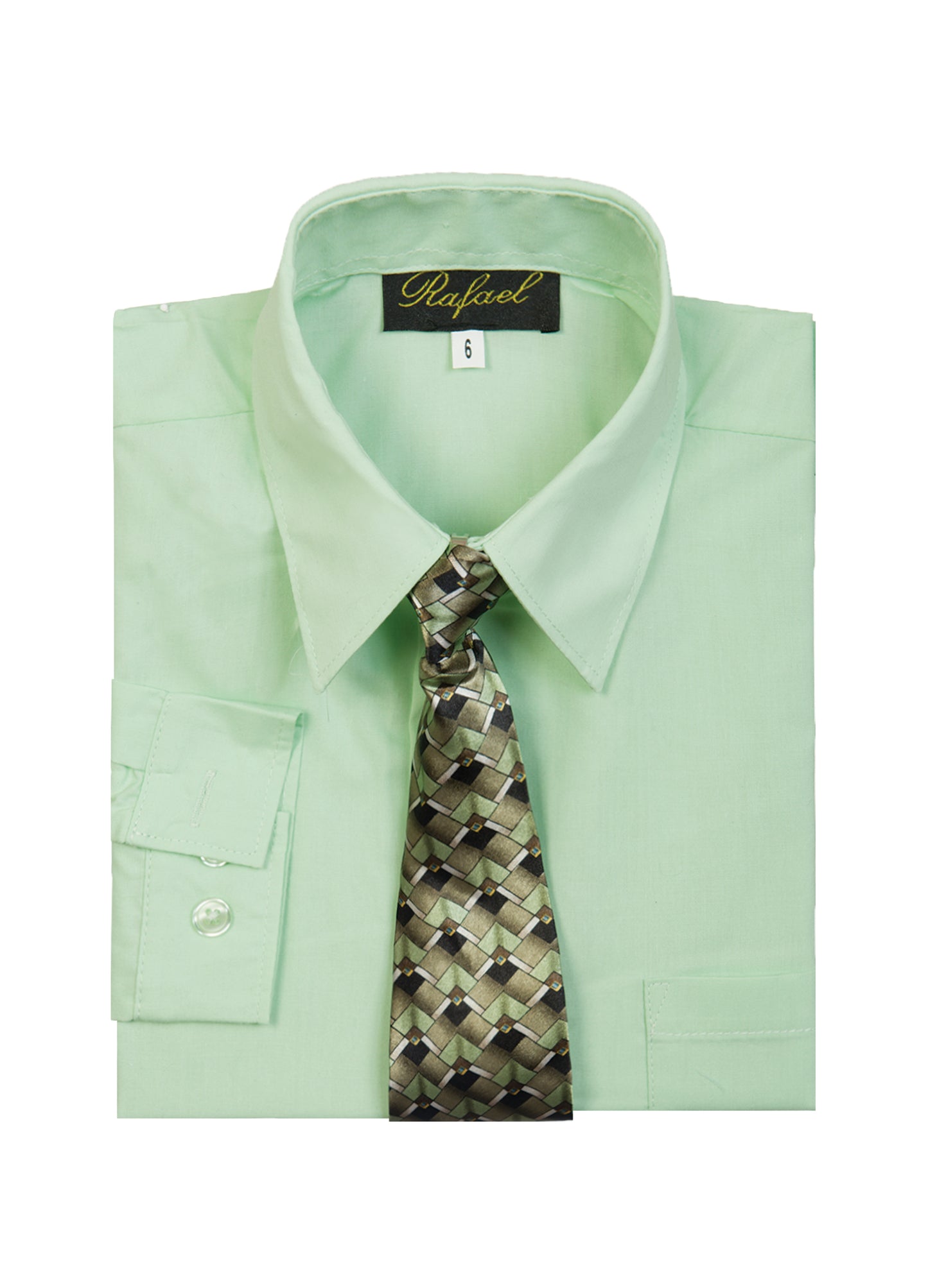 Boys formal dress shirt with striped tie