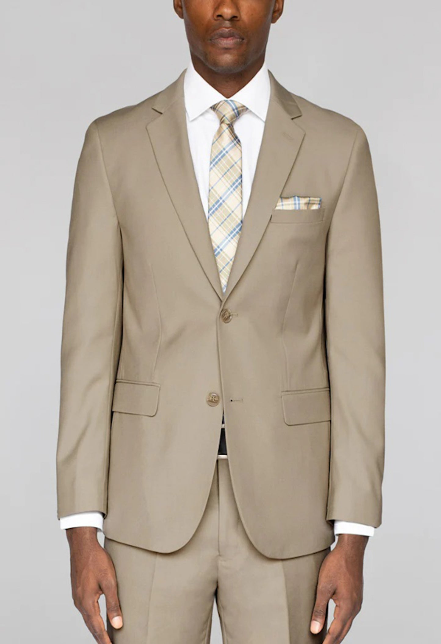 Men's Beige Notched Lapel Suit Slim Fit (2 PCS)