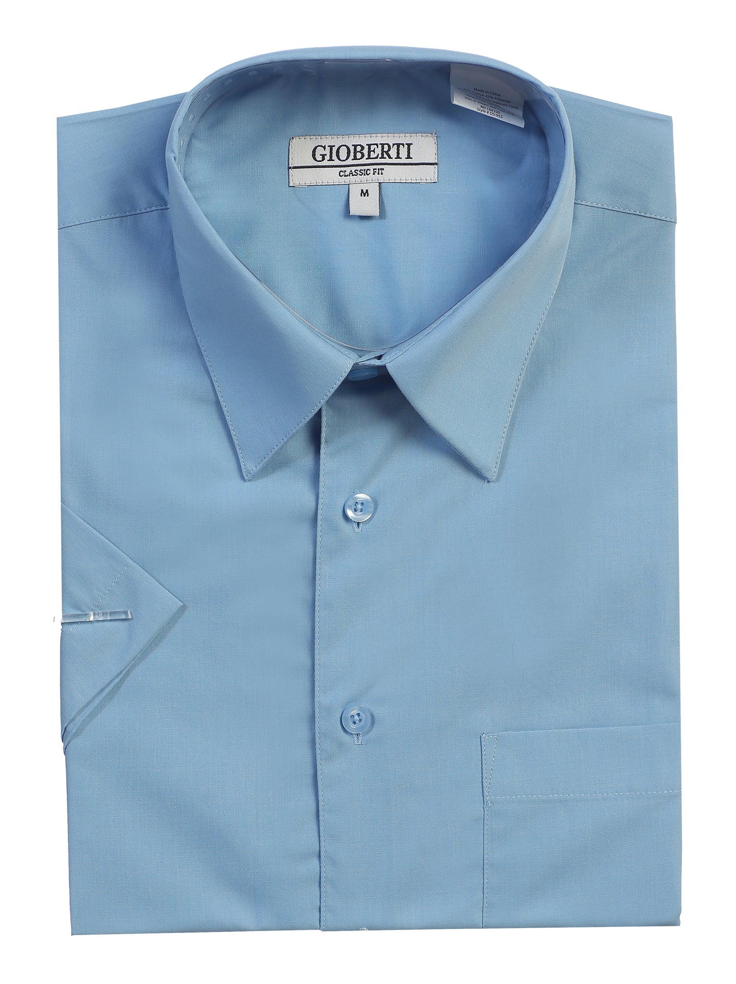 Men's Short Sleeve Solid Dress Shirt