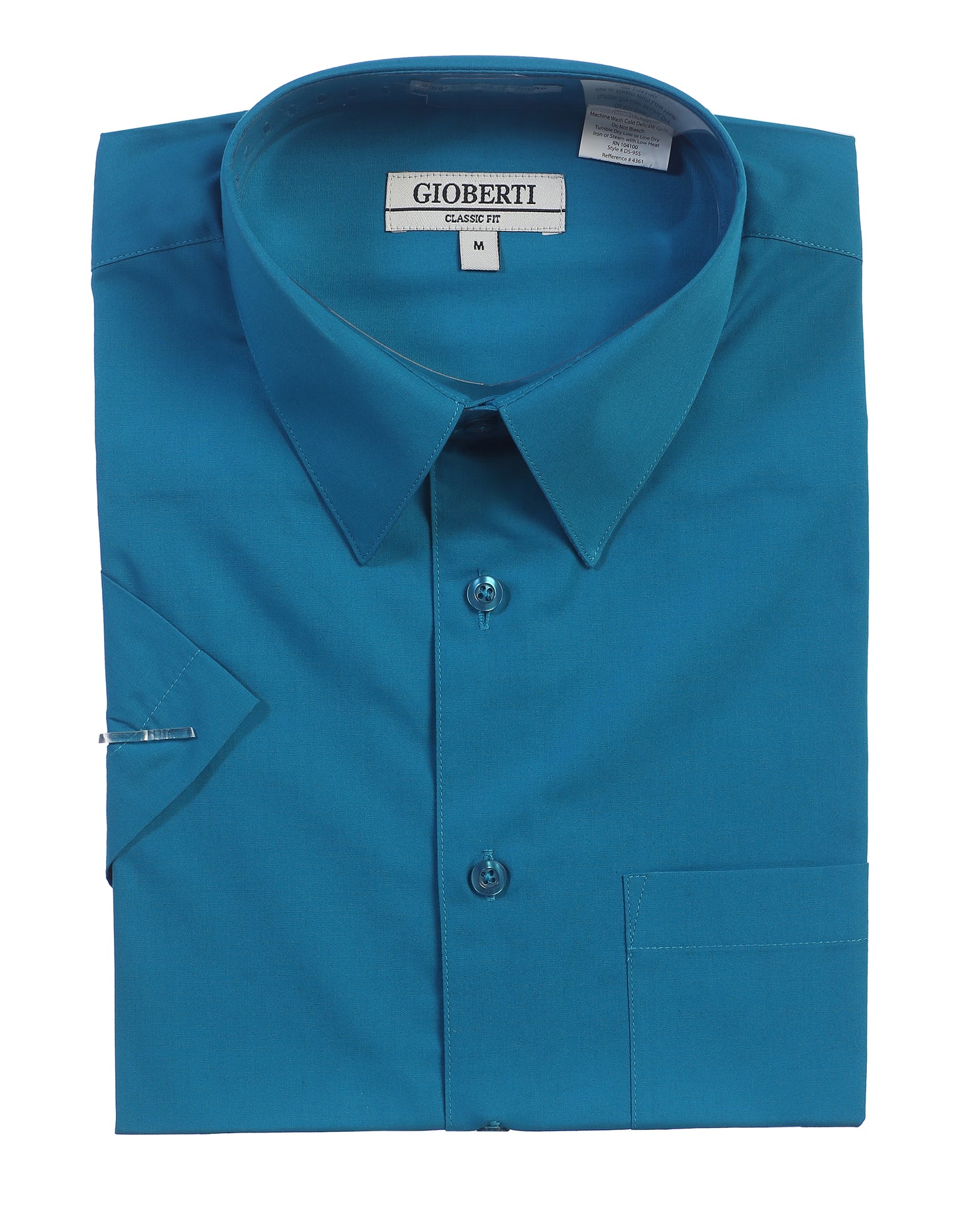 Men's Short Sleeve Solid Dress Shirt