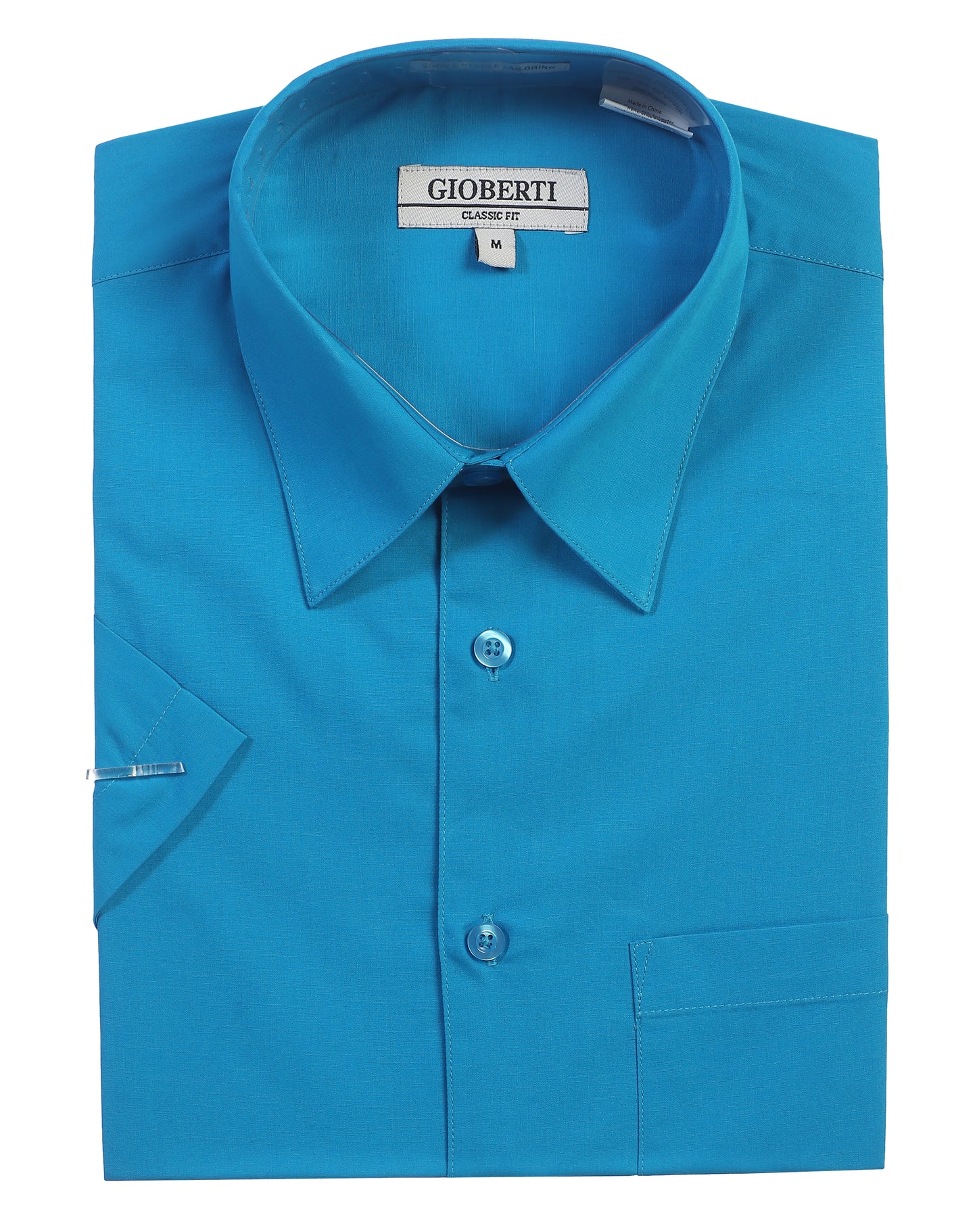Men's Short Sleeve Solid Dress Shirt