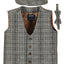 TODDLER'S, KID'S AND BOYS 3 PCS TWEED VEST, BOW TIE, AND CAP SET