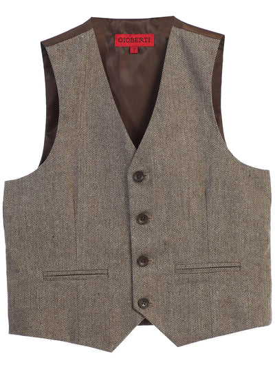 TODDLERS, KIDS, AND BOYS 4 BUTTON CHECKERED FORMAL SUIT VEST