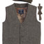 TODDLER'S, KID'S AND BOYS 3 PCS TWEED VEST, BOW TIE, AND CAP SET