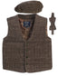 TODDLER'S, KID'S AND BOYS 3 PCS TWEED VEST, BOW TIE, AND CAP SET