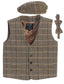 TODDLER'S, KID'S AND BOYS 3 PCS TWEED VEST, BOW TIE, AND CAP SET