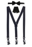 MEN'S CONVERTIBLE SUSPENDER BOW TIE AND HANKY SET