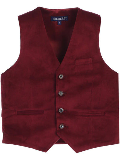 TODDLES , KIDS AND BOYS 4 BUTTON VELVET FORMAL SUIT VEST