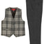 BSV-82P TODDLERS, KIDS AND BOYS 2 PCS PLAID VEST SET SIZE 2-20