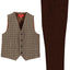 BSV-82P TODDLERS, KIDS AND BOYS 2 PCS PLAID VEST SET SIZE 2-20