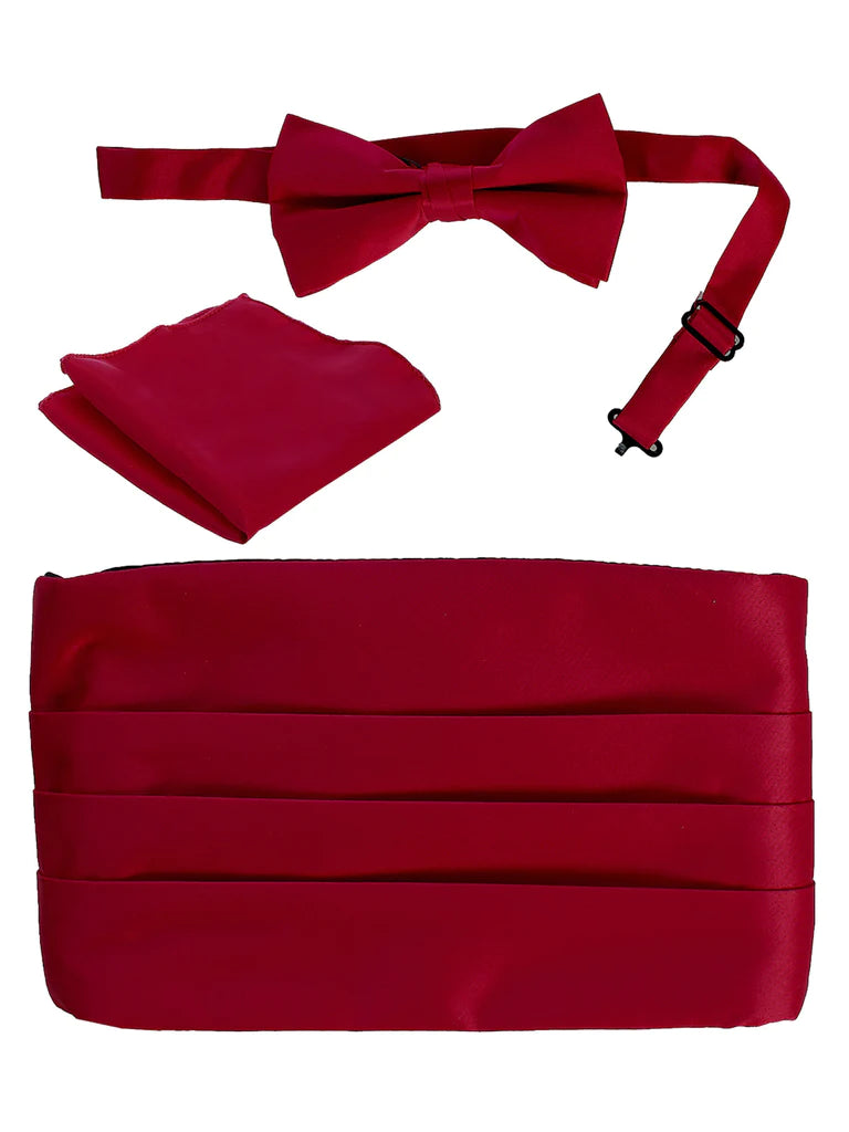 Men's Adjustable Satin and Paisley Cummerbund Set