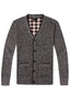 MEN'S LONG SLEEVE V-NECK BUTTON DOWN CARDIGAN SWEATER WITH POCKET