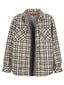 Mens Checkered Flannel Shirt Jacket With Velvet