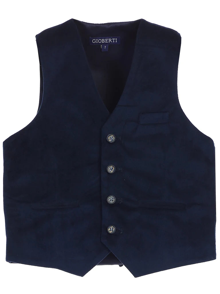 TODDLES , KIDS AND BOYS 4 BUTTON VELVET FORMAL SUIT VEST