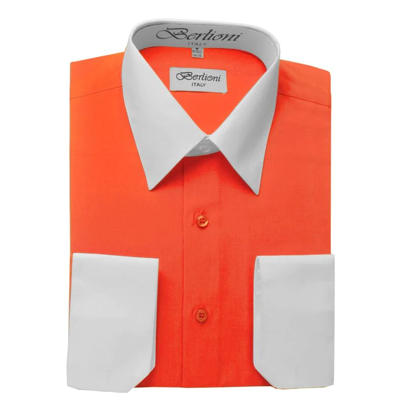 two tone dress shirts Half Black Half White Long Sleeve Men Button up Shirt, Color Block Split Combo Print Buttoned Collared Shirt Chest Pocket 100% Polyester Men's Long Sleeve Two-Tone Crew