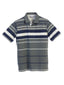 Mens Striped Polo Shirt With Pocket - Yarn Dye
