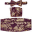 MEN'S ADJUSTABLE PAISLEY CUMMERBUND, BOW TIE & POCKET SQUARE SET