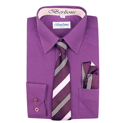 BOYS SOLID DRESSED FORMAL SHIRT