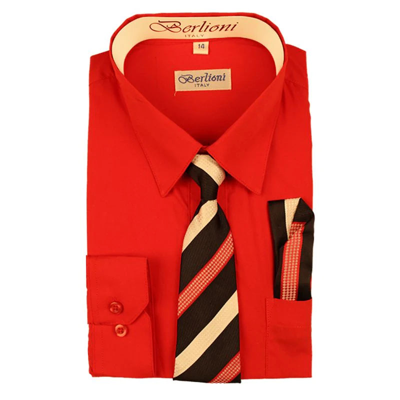 BOYS SOLID DRESSED FORMAL SHIRT