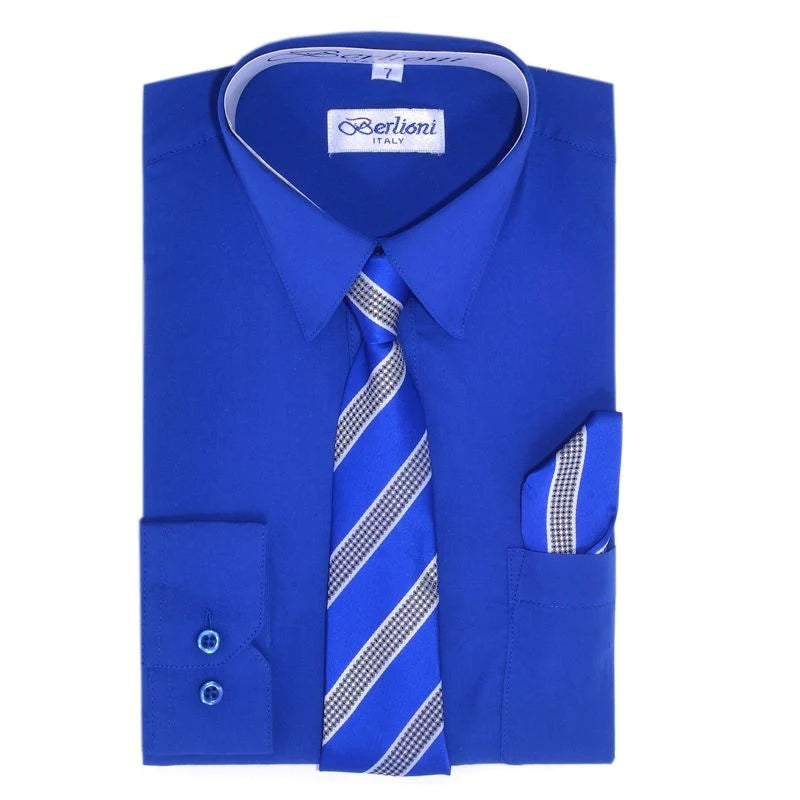 BOYS SOLID DRESSED FORMAL SHIRT