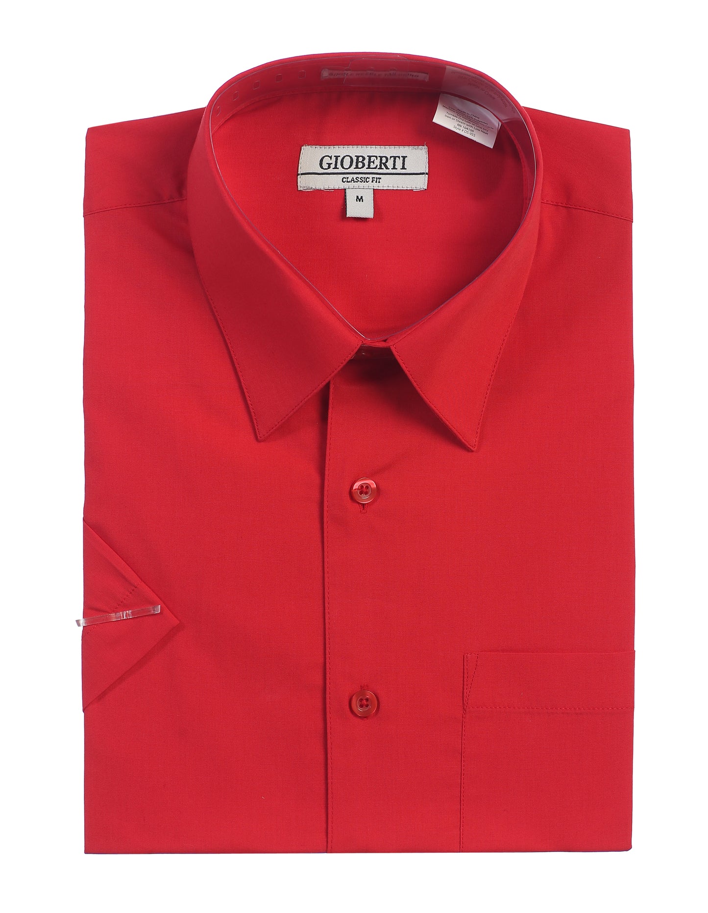 Men's Short Sleeve Solid Dress Shirt