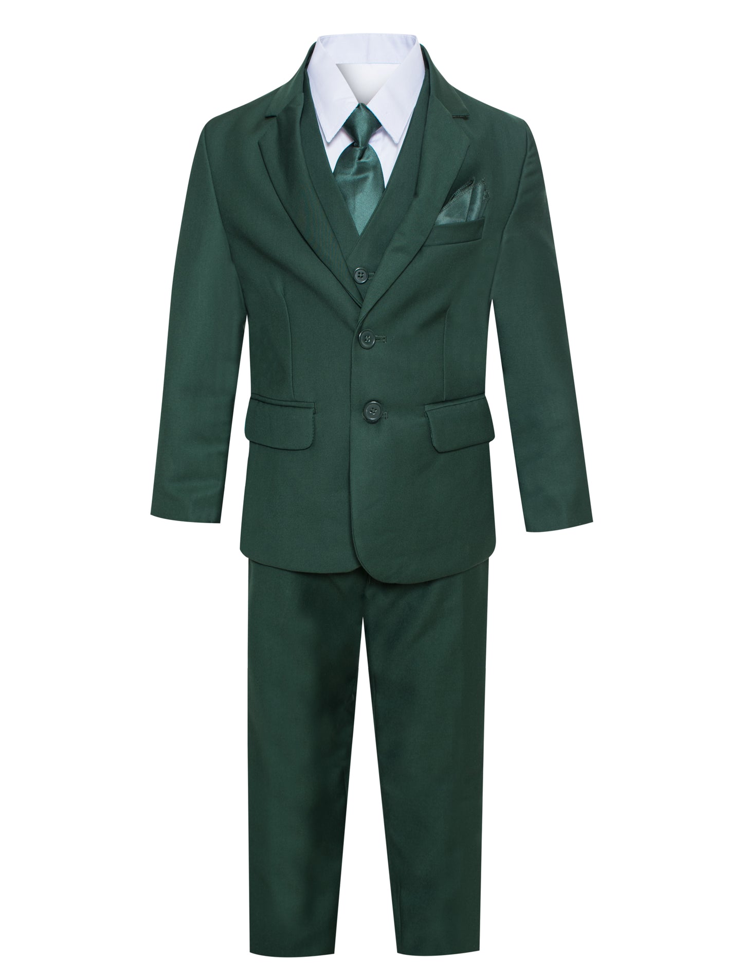 BOYS FORMAL HUNTER GREEN REGULAR SUIT (7PCS)