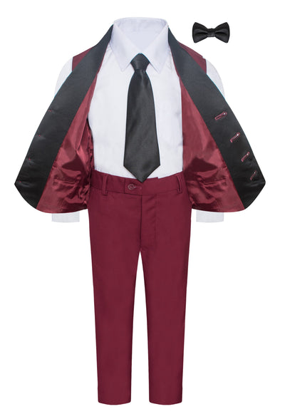 TUX-VS BURGUNDY BOY'S VEST SET SIZE 1-14