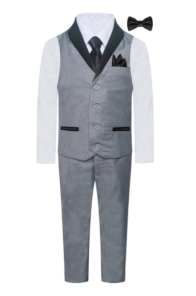 TUX-VS GRAY BOY'S VEST SET SIZE 1-14