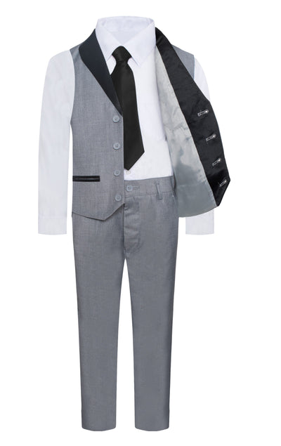 TUX-VS GRAY BOY'S VEST SET SIZE 1-14