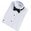 Boy's Wing Tip Collar White Tuxedo Dress Shirt with Bow Tie and Metal Studs