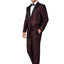 Men's Shiny Burgundy Shawl Lapel Tuxedo Slim Fit (2 PCS)