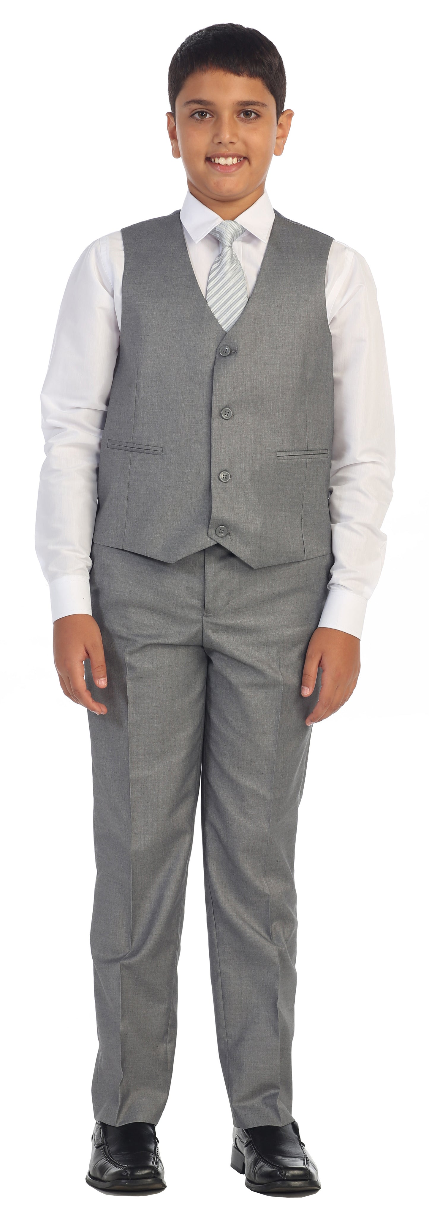 Boys formal Medium Grey Regular Suit (7 pcs)