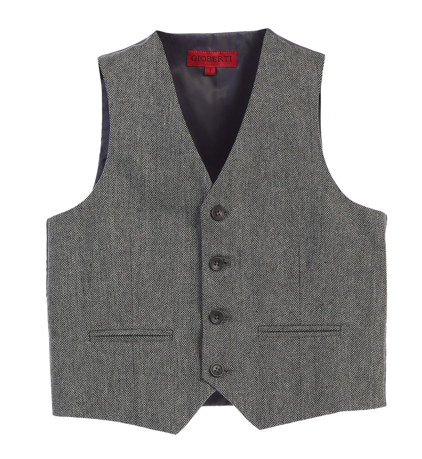 Boys 2 Piece Tweed Plaid Vest and Pants Set